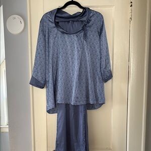 Downtown Abbey Pajamagrams Elegant Blue Women's Sleepwear Set